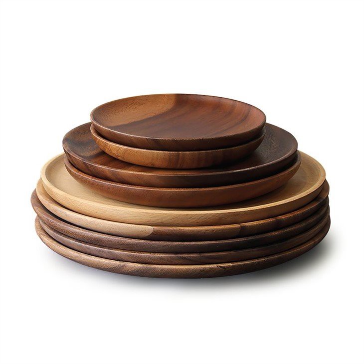 walnut wood plate set (4)